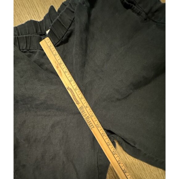 J Jill Love Linen Ankle Crop Pants Size Large TALL Black Elastic Waist Pockets - Picture 5 of 11